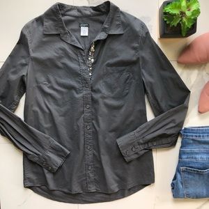 J. Crew Charcoal Gray Button-Down Shirt